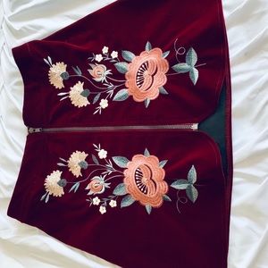 NWT velvet zip from skirt